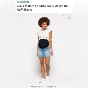 1822 DENIM Junia Mat. Sustainable Denim Roll Cuff Shorts| Sz:10 - 5” | Lt Blue